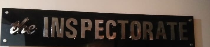 Stainless Steel Office Sign Board – “The Inspectorate”